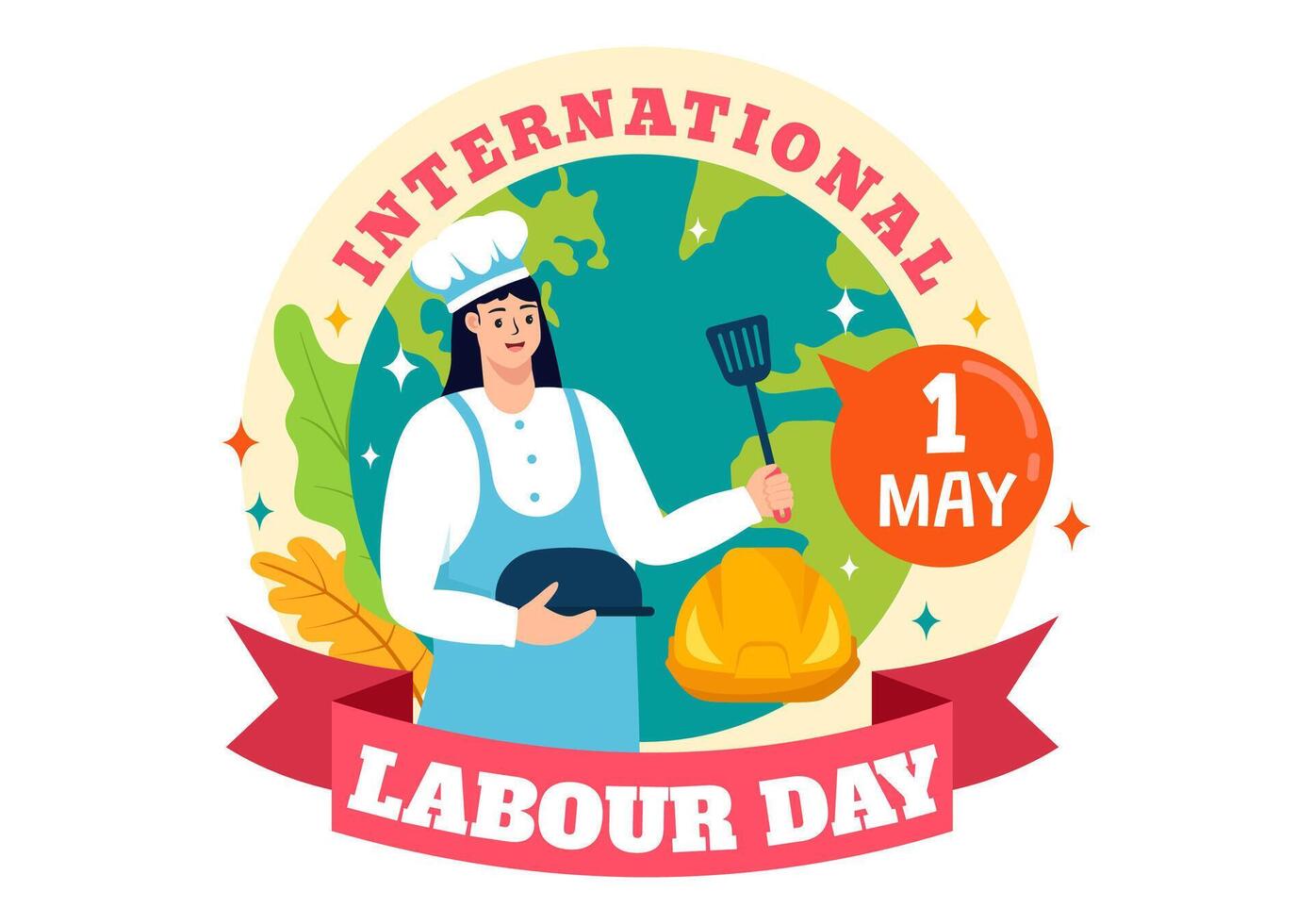 International Labor Day Vector Illustration on 1 May with Different Professions and Thank You to All Workers for Your Hard Work in Flat Background