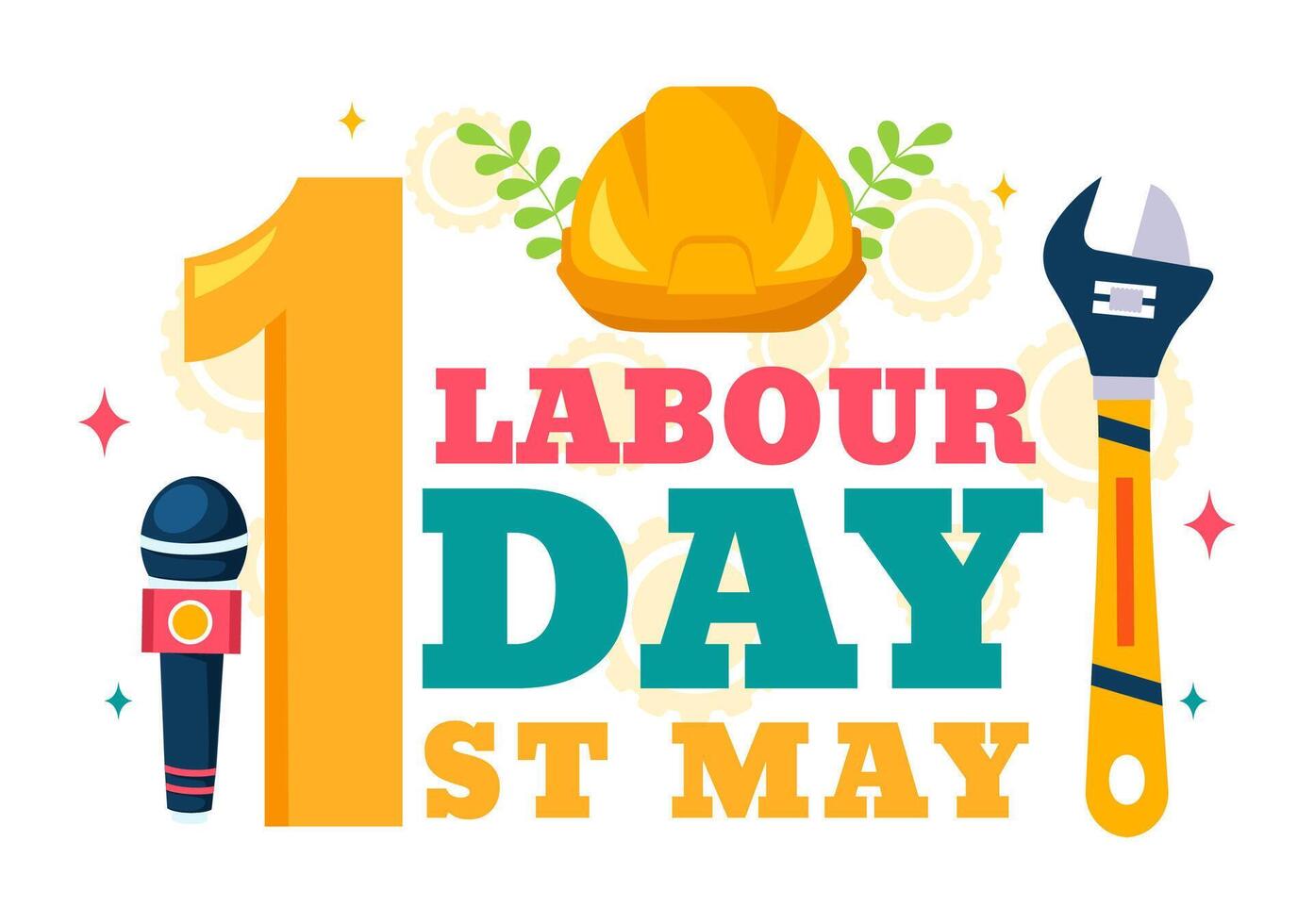 International Labor Day Vector Illustration on 1 May with Different Professions and Thank You to All Workers for Your Hard Work in Flat Background