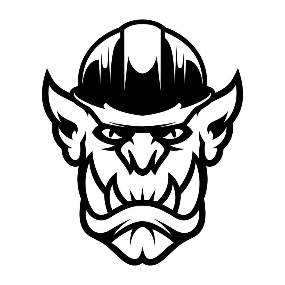 Ogre Safety Helmet Outline vector