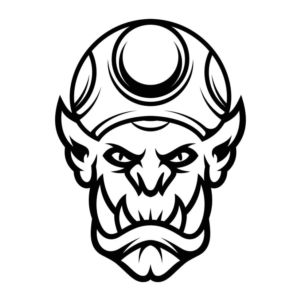 Ogre Mushroom Hat Outline vector