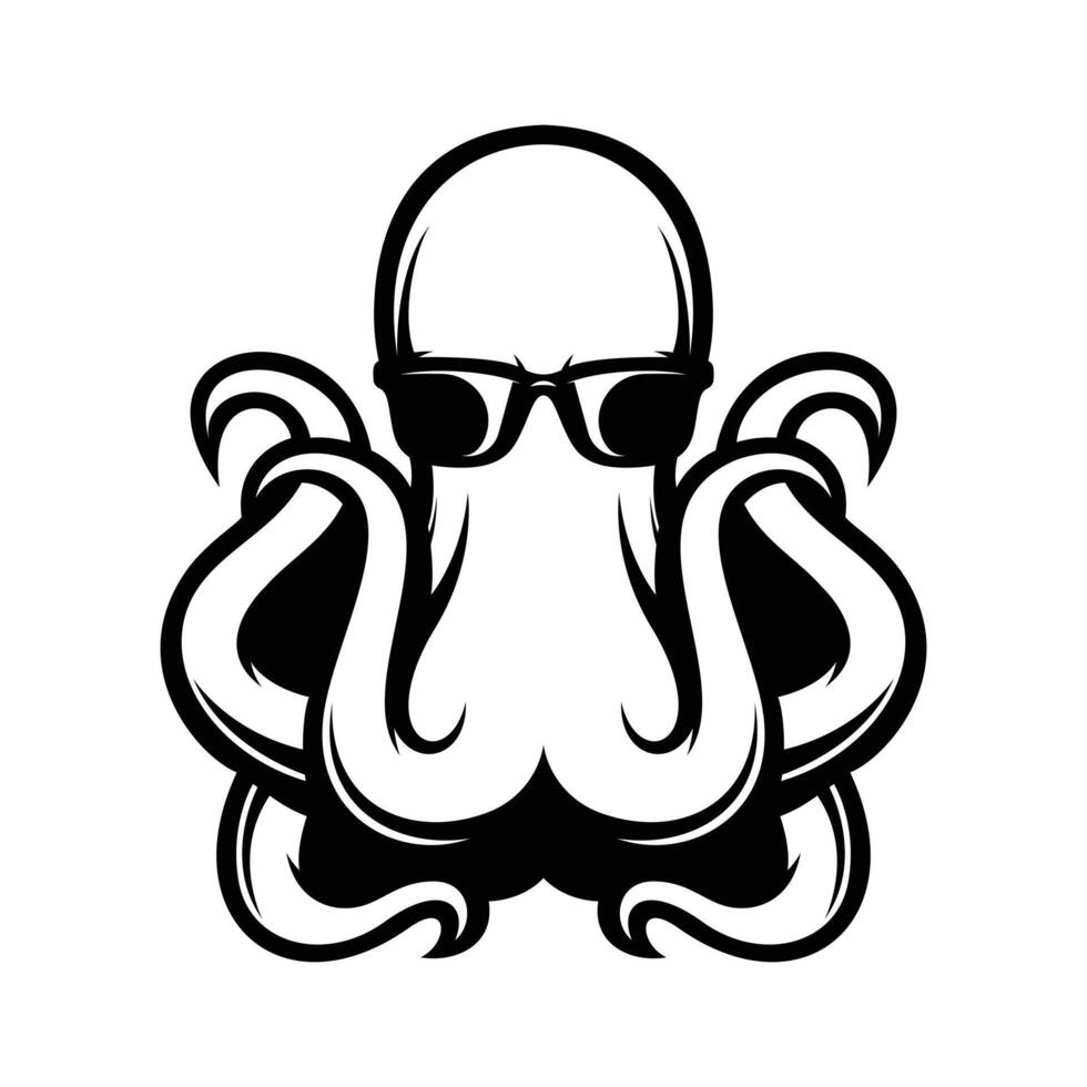 Octopus Sunglass Outline vector