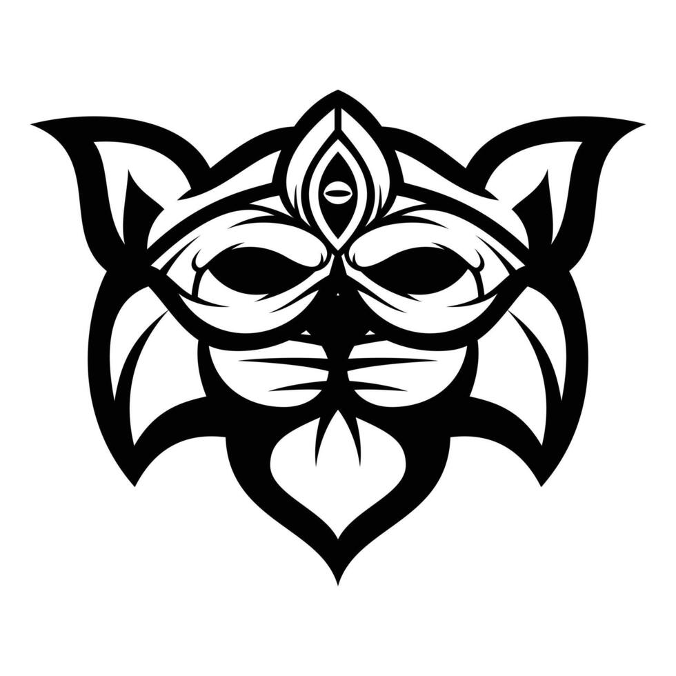 gato enmascarado contorno vector