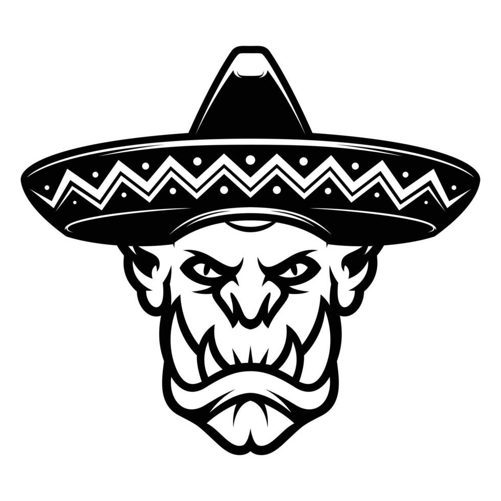 Ogre Sombrero Outline vector