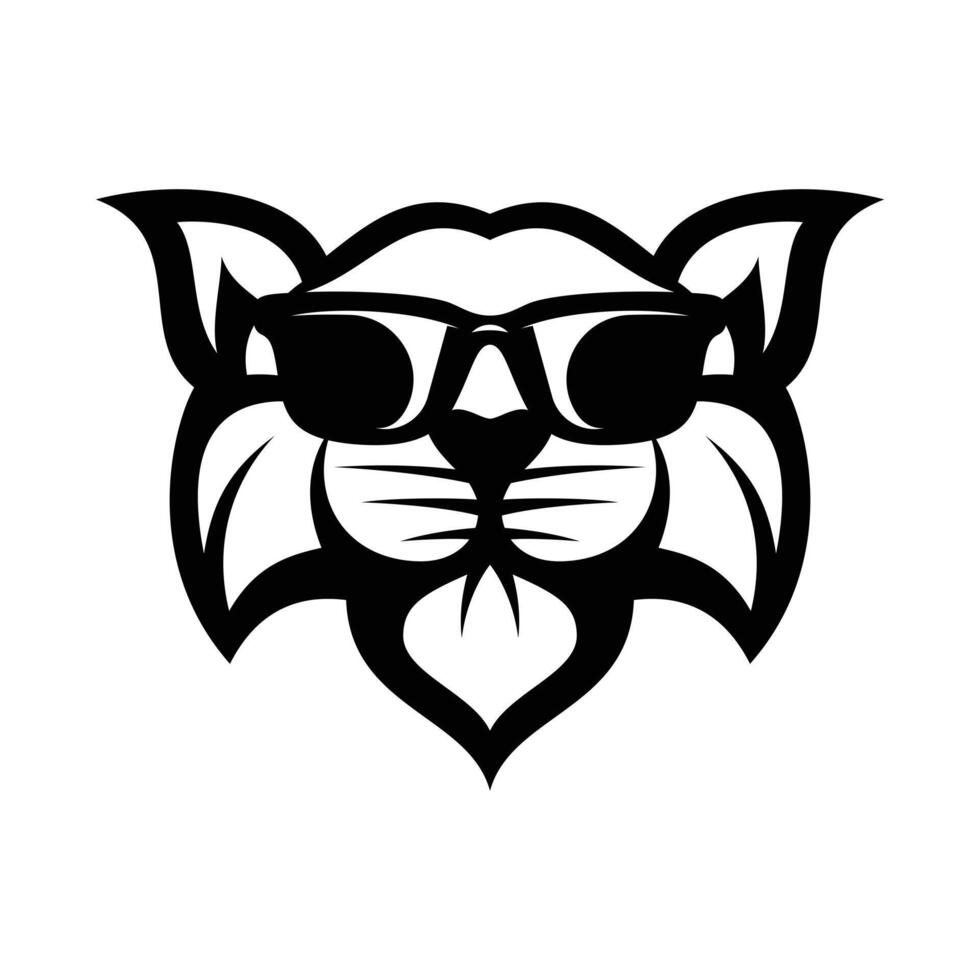 gato gafas de sol contorno vector