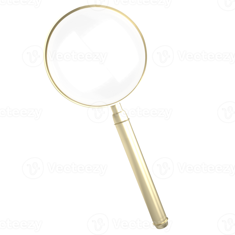 The magnifying glass png image  3d rendering.