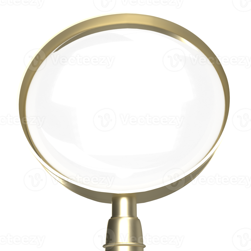 The magnifying glass png image  3d rendering.