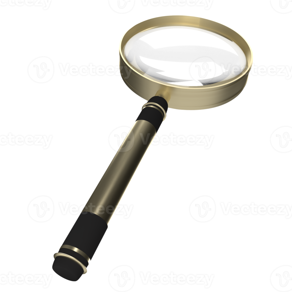 The magnifying glass png image  3d rendering.
