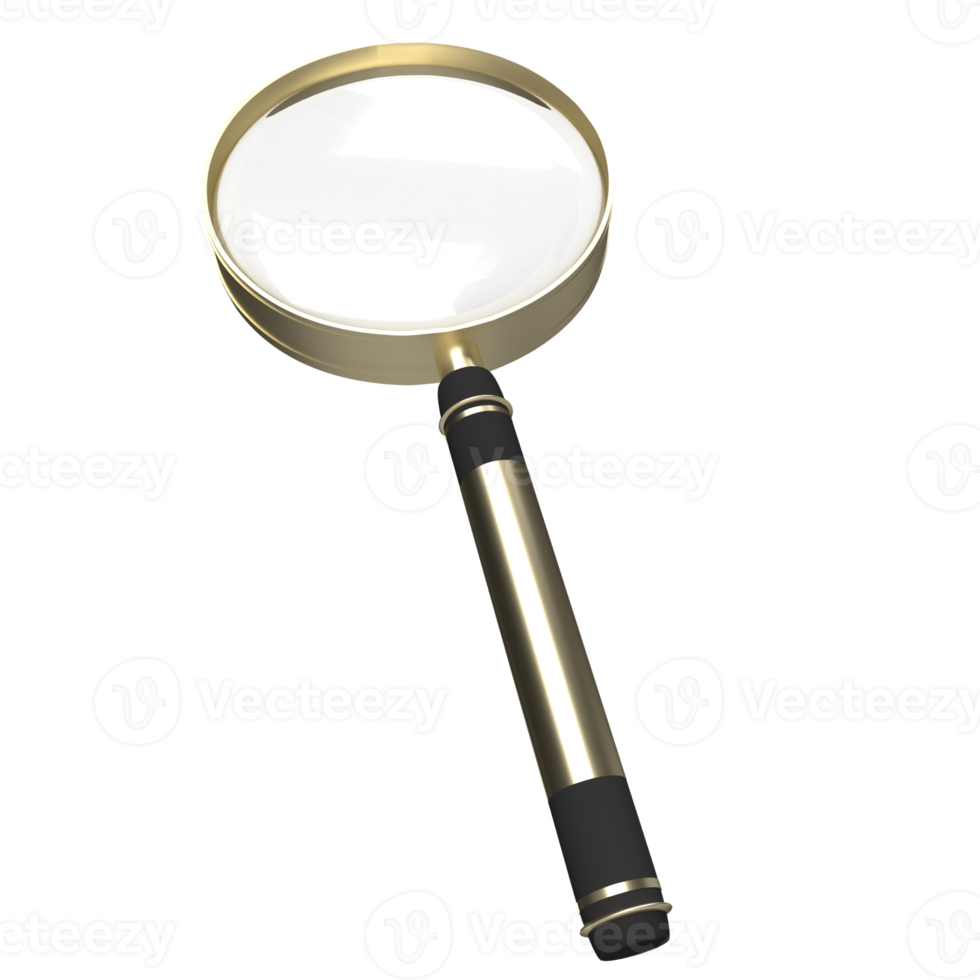 The magnifying glass png image  3d rendering.