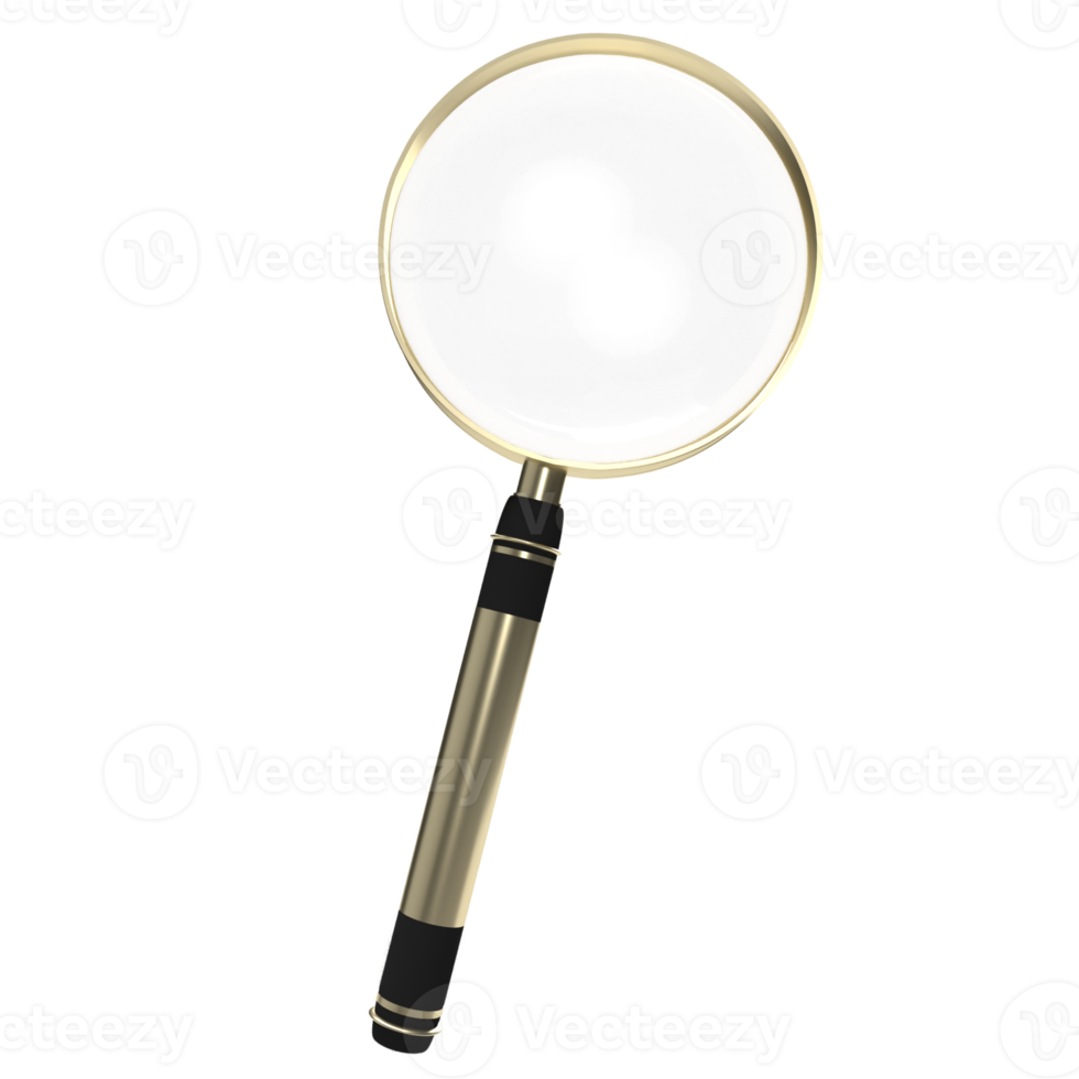 The magnifying glass png image  3d rendering.