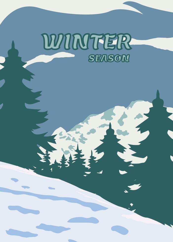 poster nature winter banner template design minimalist summer design background vector