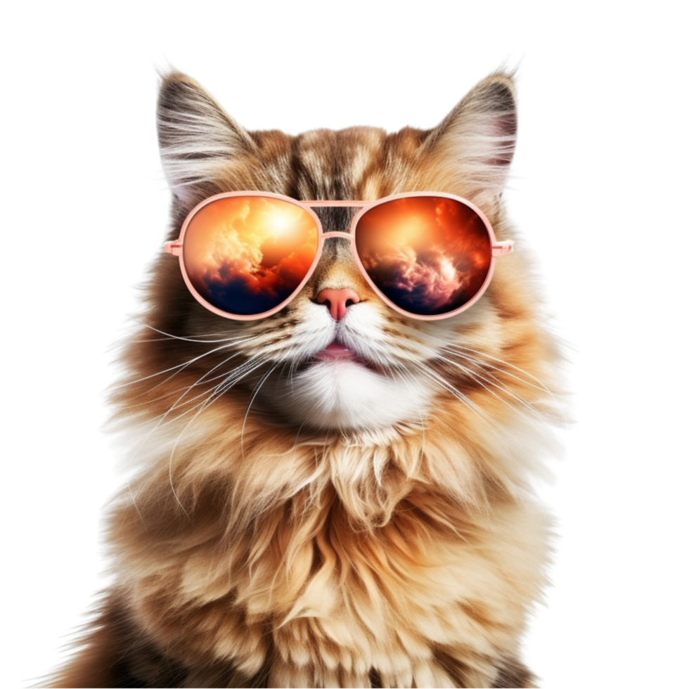 AI generated smile cat and sunglass png