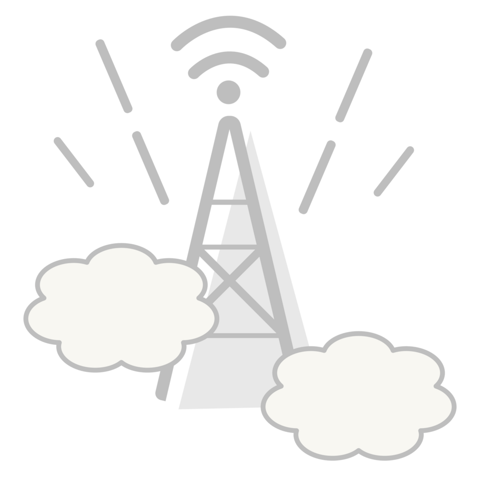 antenn torn ikon. trådlös radio signal symbol. png