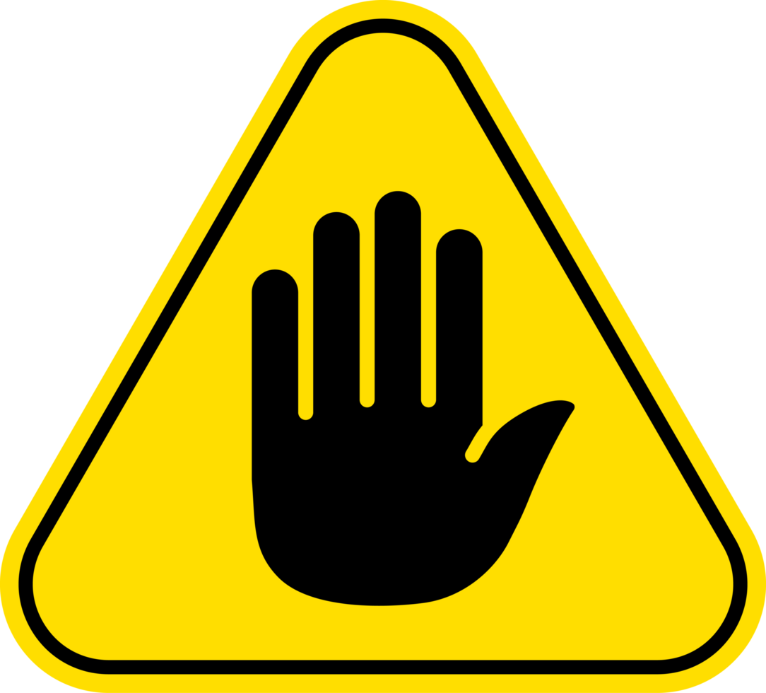 yellow stop hand sign png