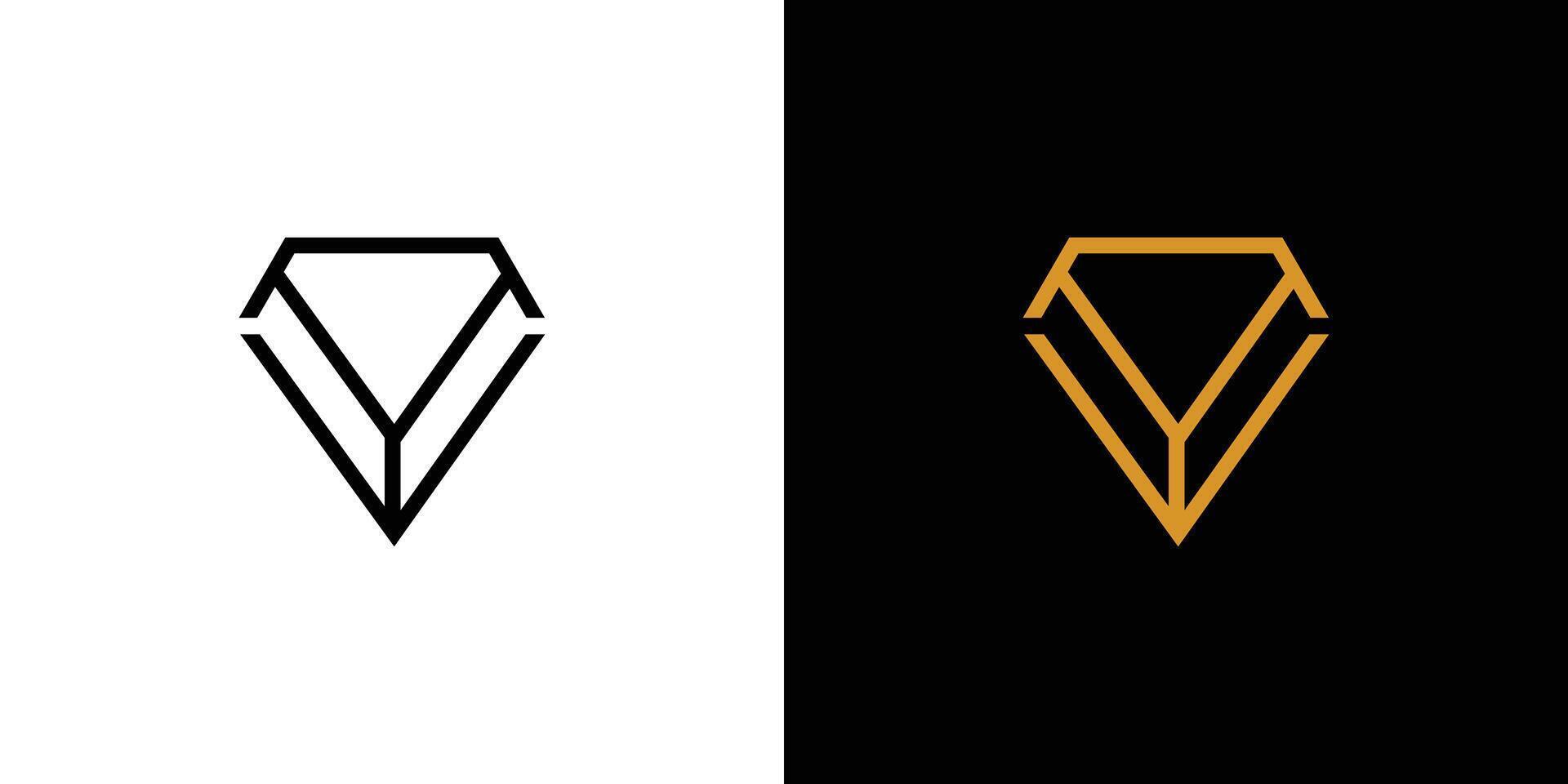 Unique and elegant Diamond V logo design vector