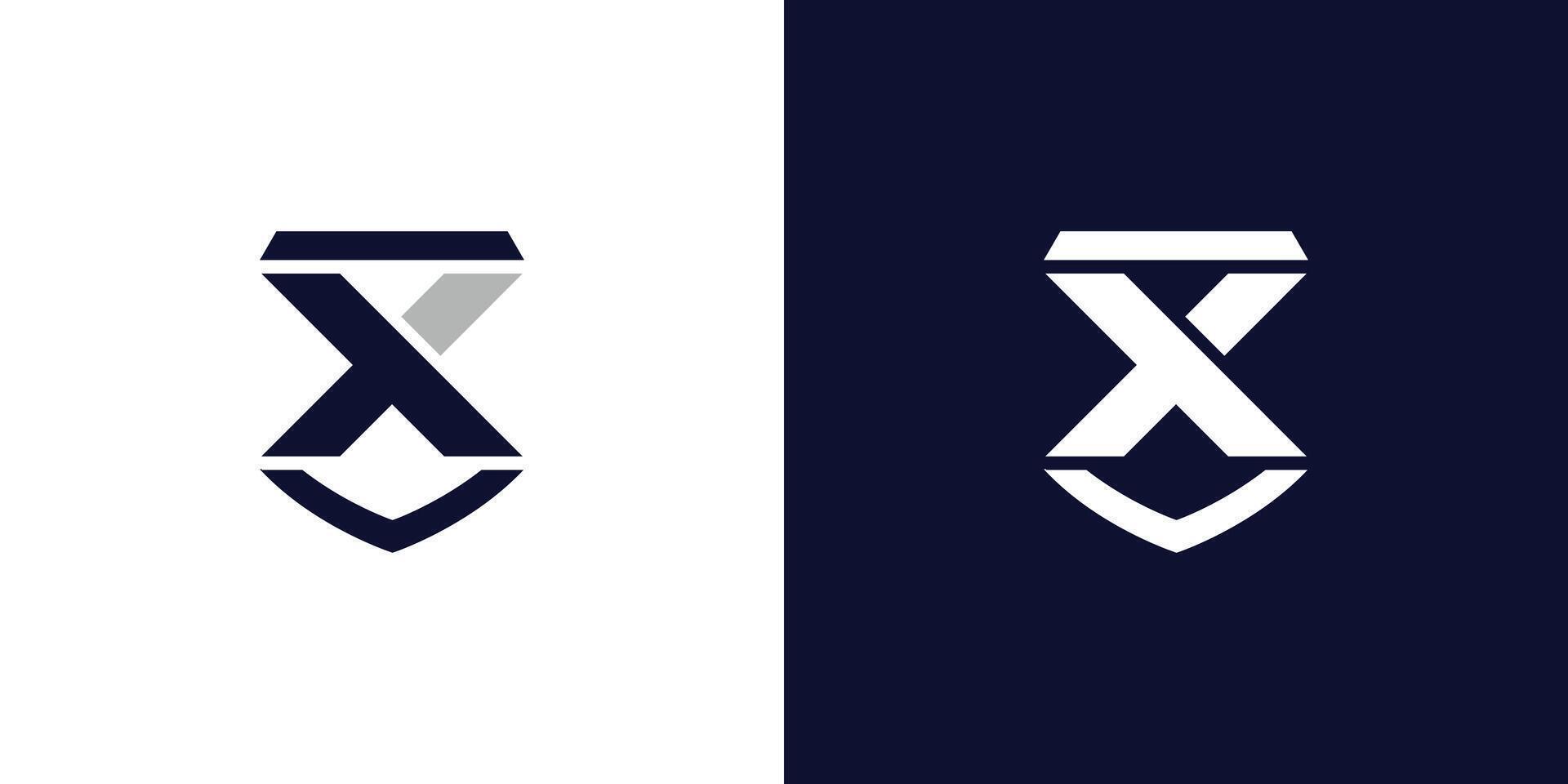 The security X logo design is bold and strong vector