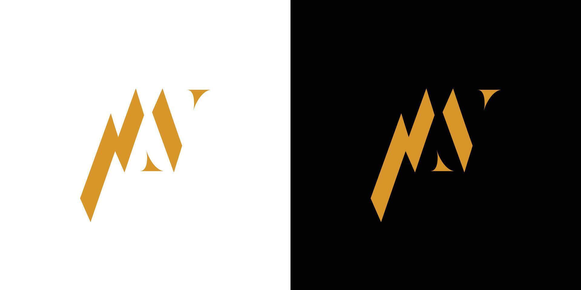 Unique and luxury  letter MW  initials logo design vector