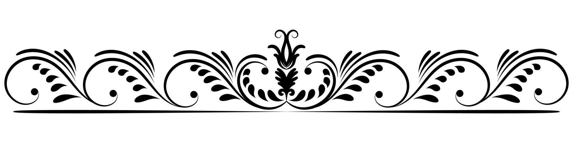 flor frontera decorativo diseño elemento Boda pancartas, marcos, etiquetas, negro líneas en blanco. vector