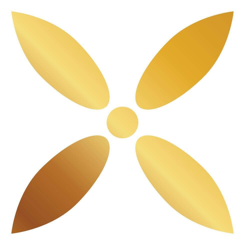 Flower icon. Golden square isolated on white background. vector