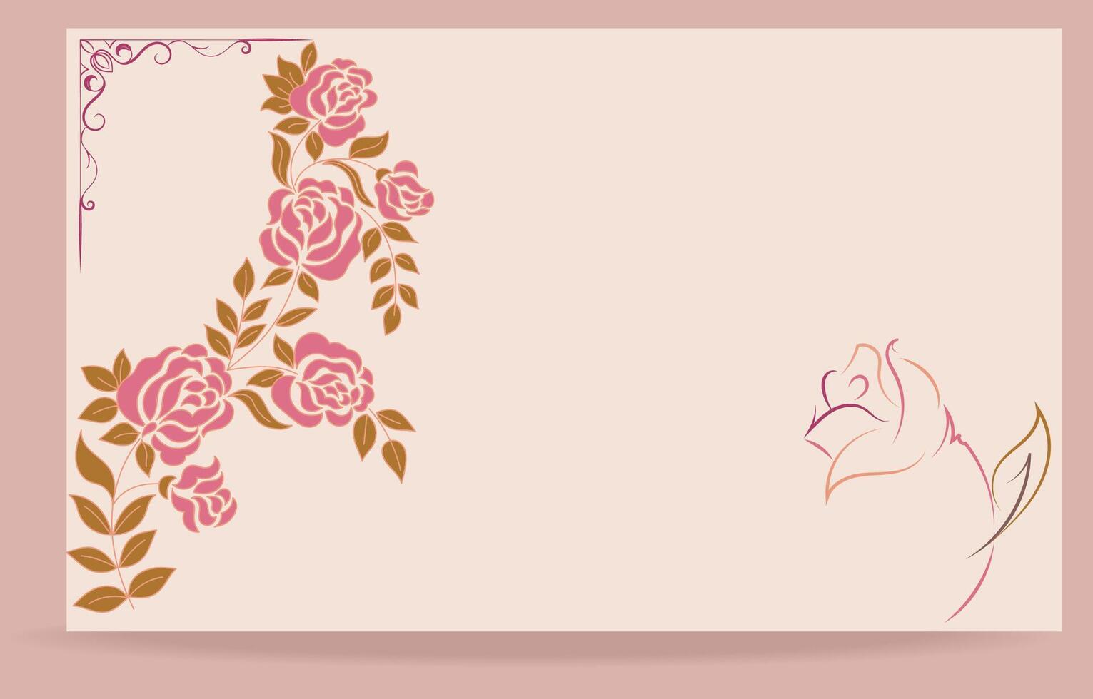 rosado tarjeta con Rosa modelo día de amor. San Valentín día vector