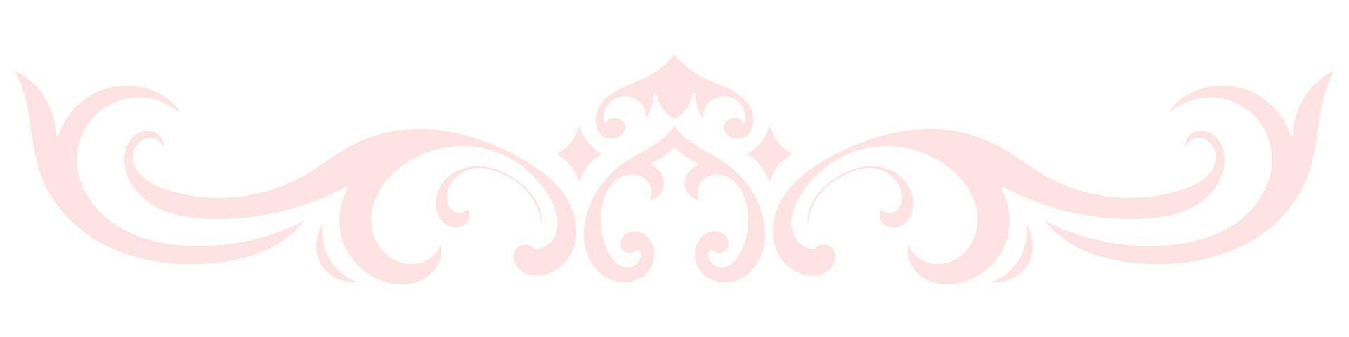 pink vintage lines decorative elements Border flower collection vector