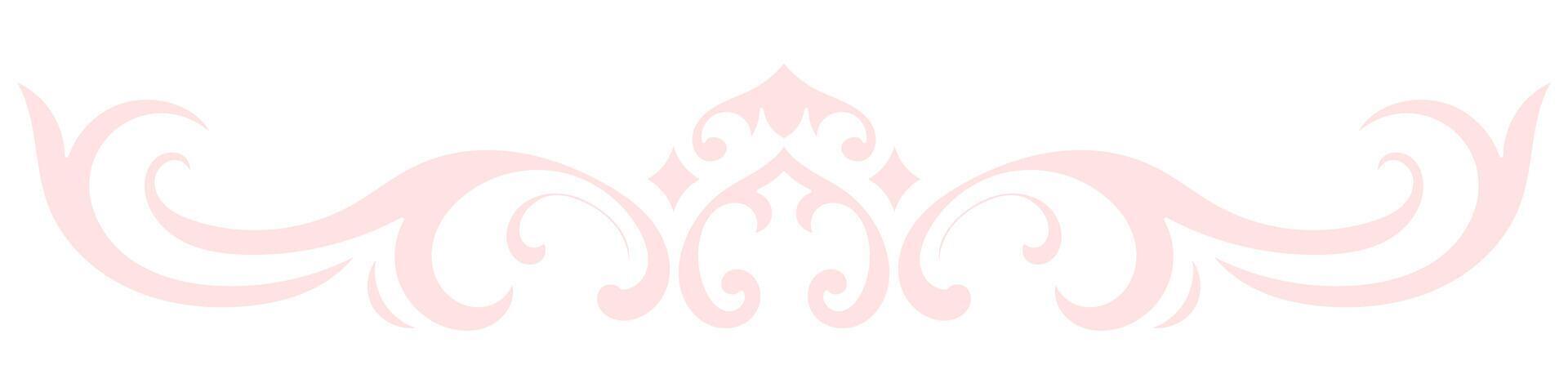 pink vintage lines decorative elements Border flower collection vector