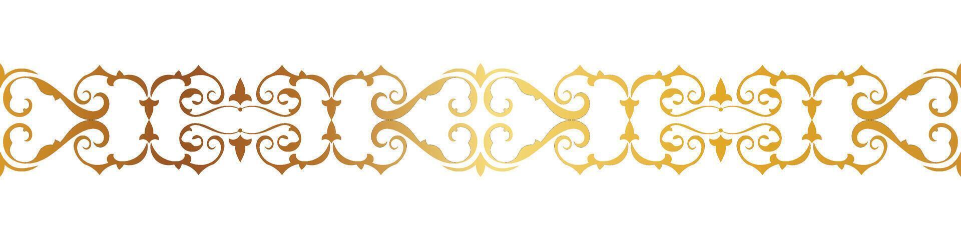 abstract floral border seamless golden paper border woodcarving decorative pattern vector