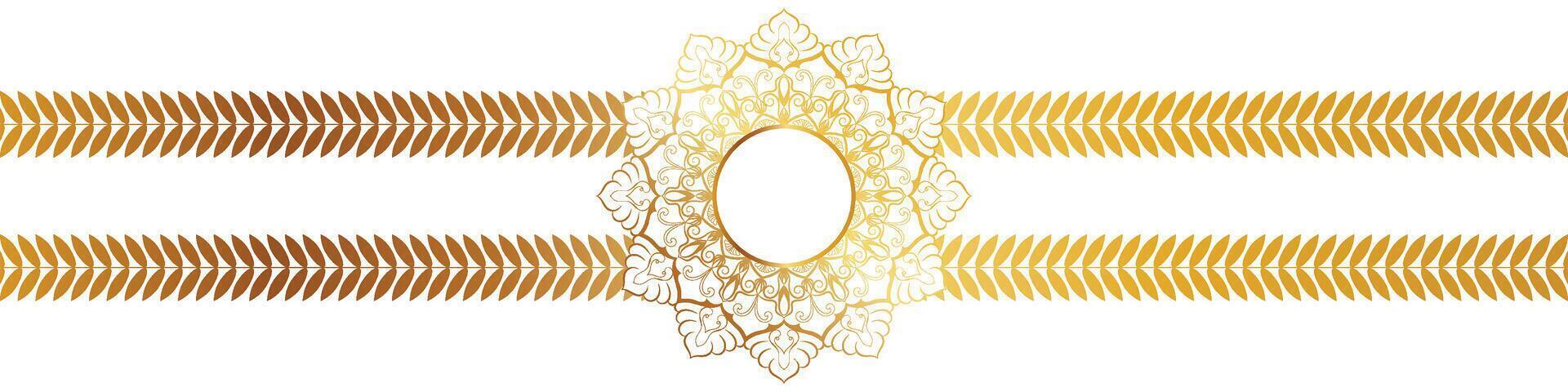 Circle golden mandala pattern for decorating married couple wedding cards. vector