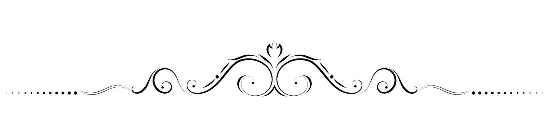 Flower border decorative design element Wedding banners, frames, labels, black lines on white. vector