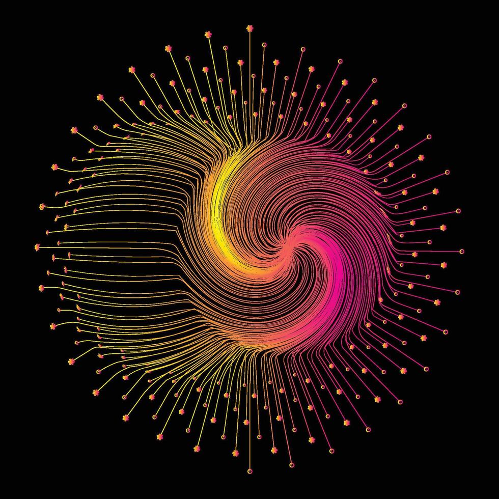Cool fireworks gradient effect lines new media. vector