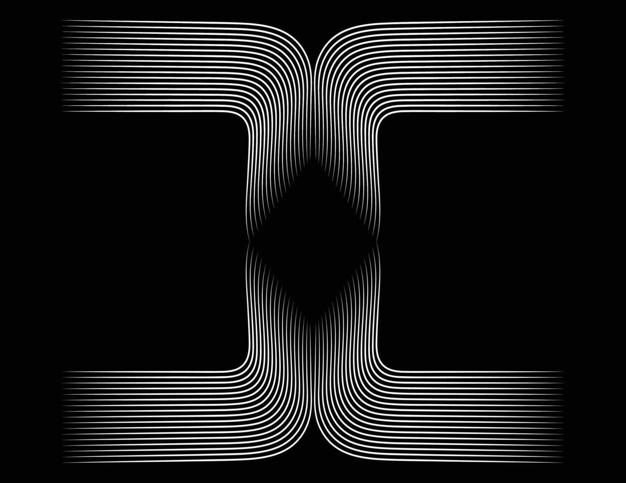Abstract retro pattern curves parallel lines striped vector. vector