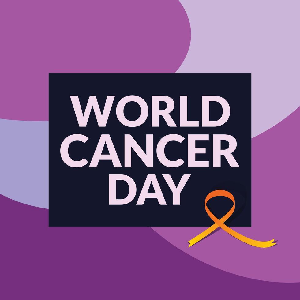 world cancer day social media vector background design. international celebration on 24th february.