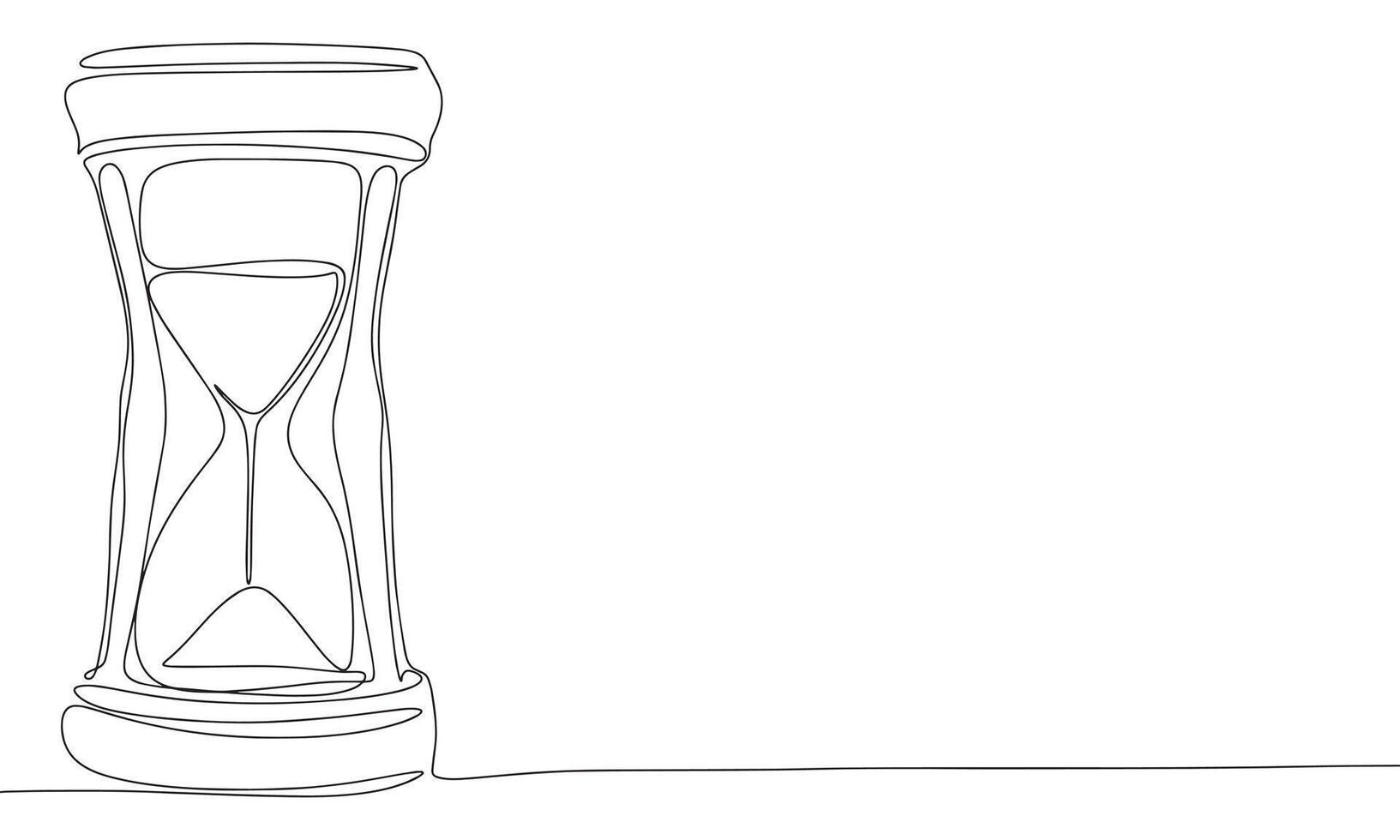 uno línea continuo reloj de arena. línea Arte reloj de arena aislado en blanco antecedentes. mano dibujado vector Arte.