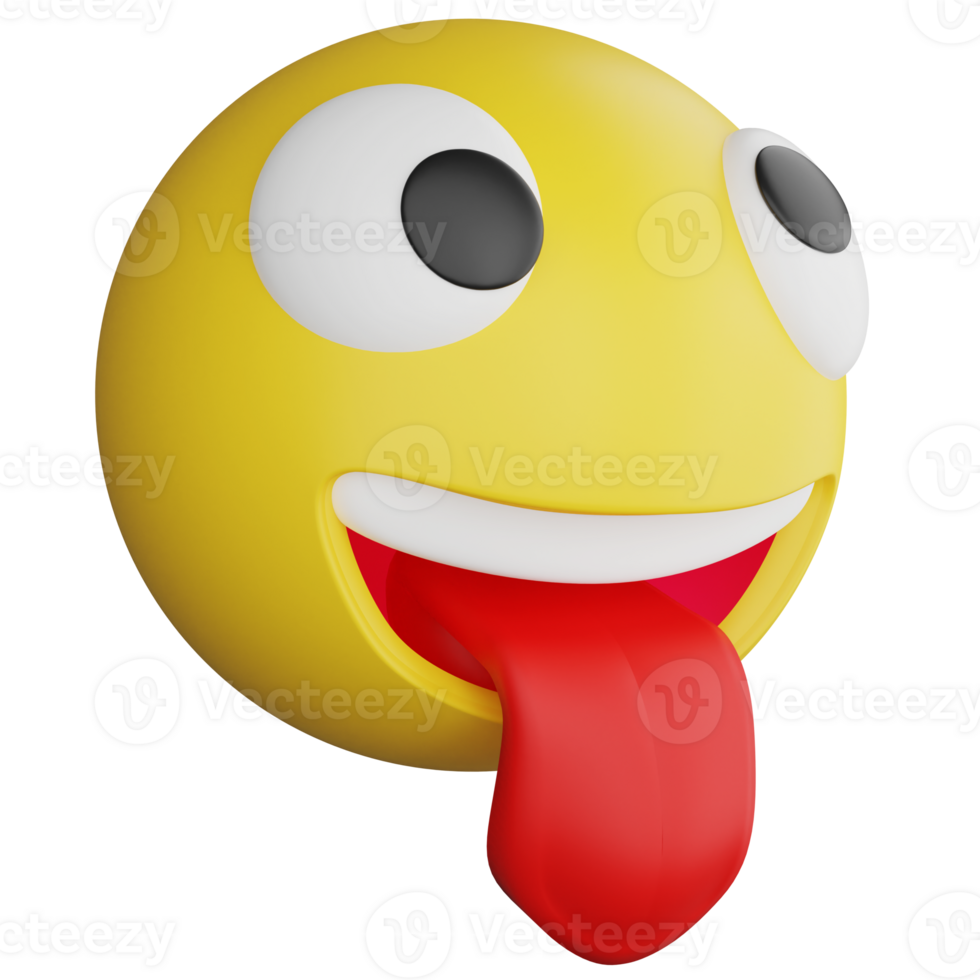 Cheeky emoji side view clipart flat design icon isolated on transparent background, 3D render emoji and emoticon concept png