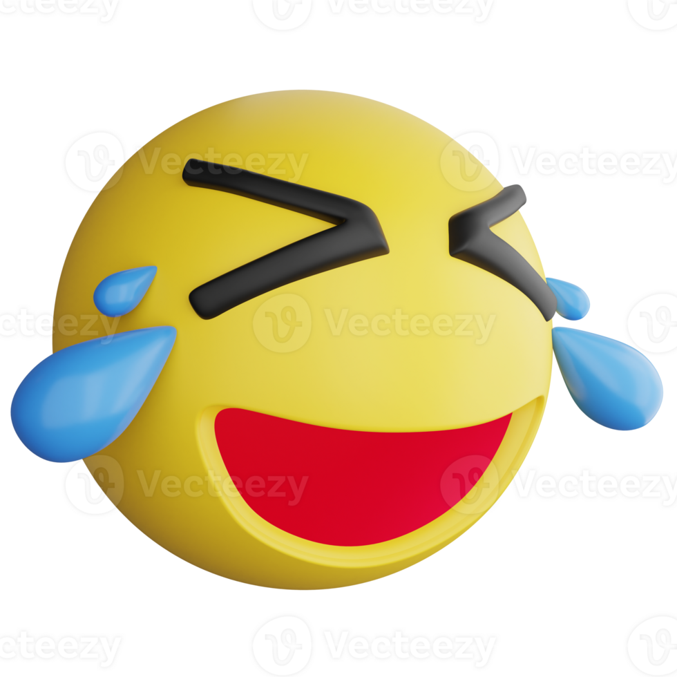 Laugh emoji side view clipart flat design icon isolated on transparent background, 3D render emoji and emoticon concept png