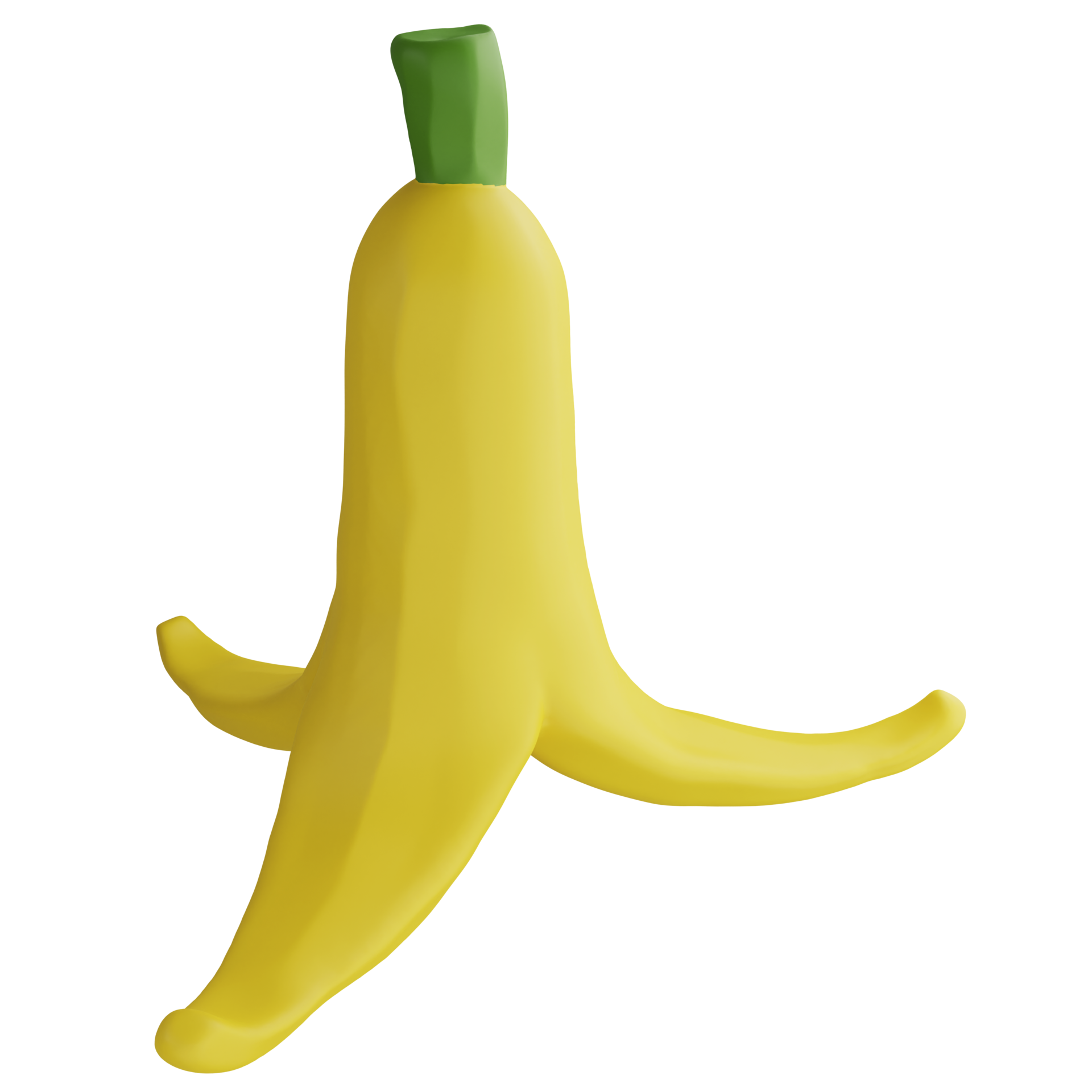 Banana peel clipart flat design icon isolated on transparent background, 3D render food and