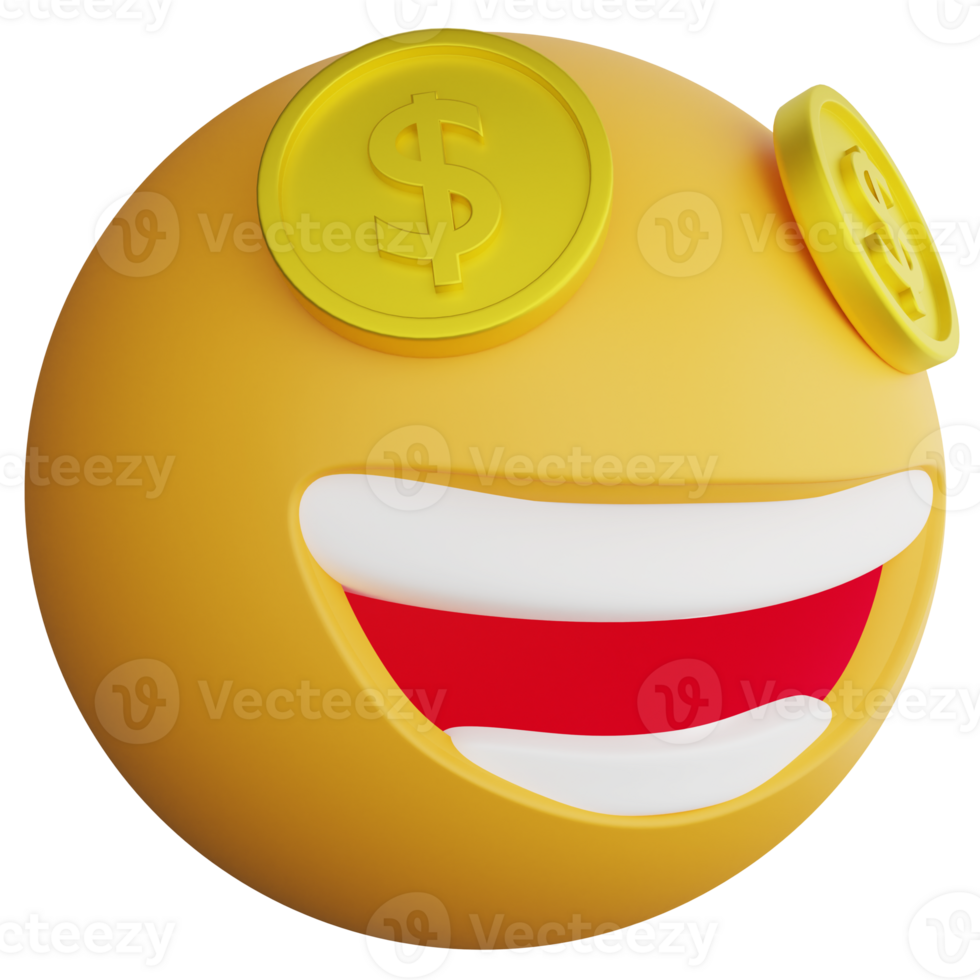 Money emoji side view clipart flat design icon isolated on transparent background, 3D render emoji and emoticon concept png