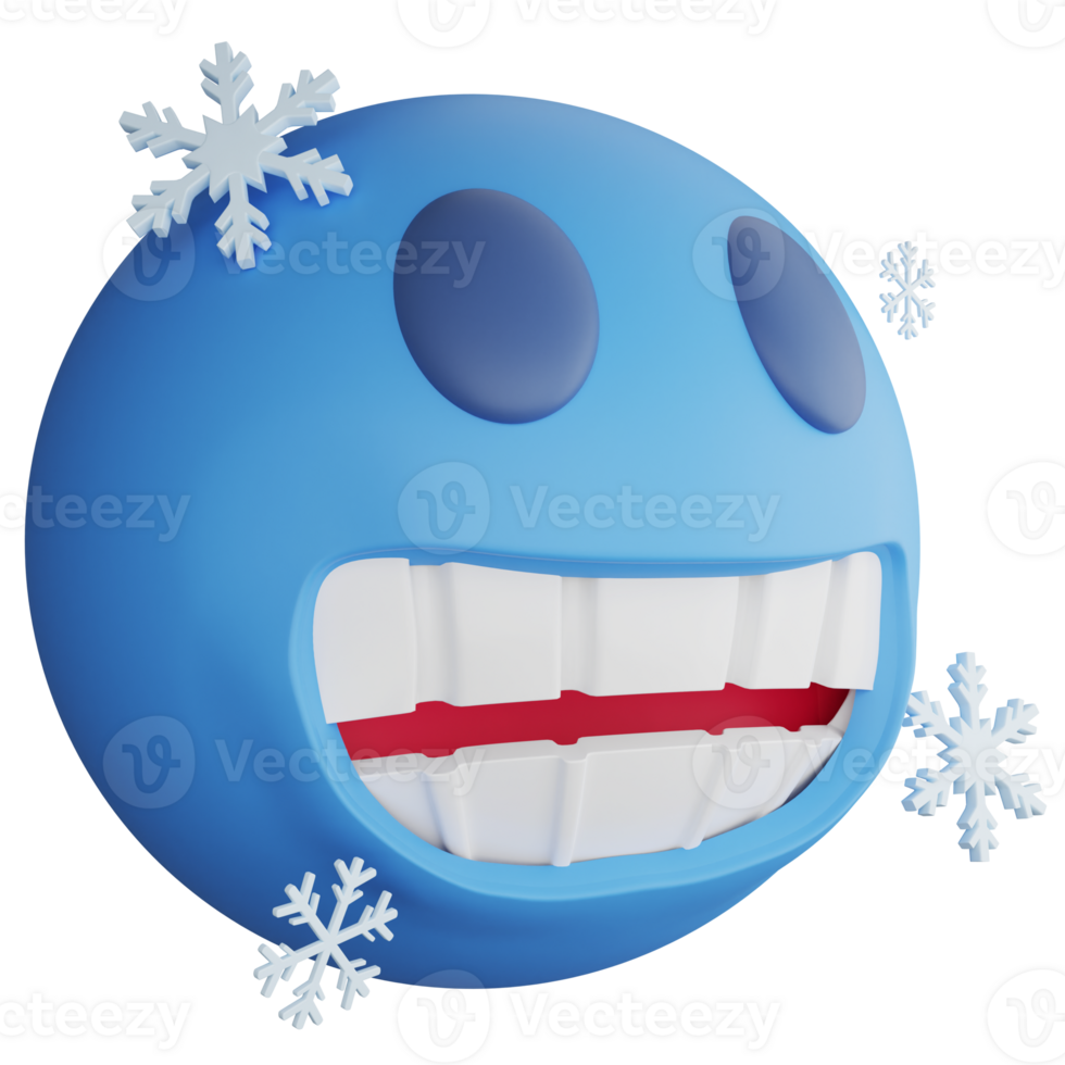 Cold emoji side view clipart flat design icon isolated on transparent background, 3D render emoji and emoticon concept png