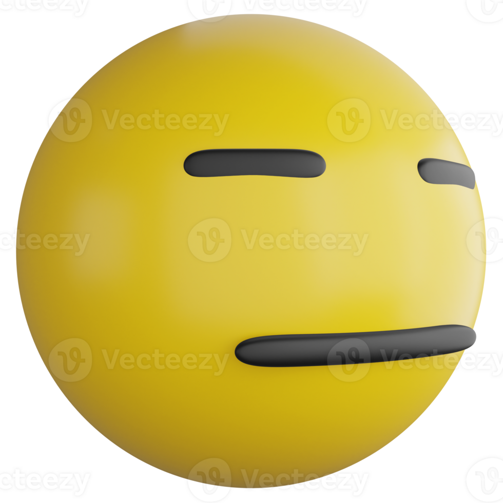 Bored emoji side view clipart flat design icon isolated on transparent background, 3D render emoji and emoticon concept png