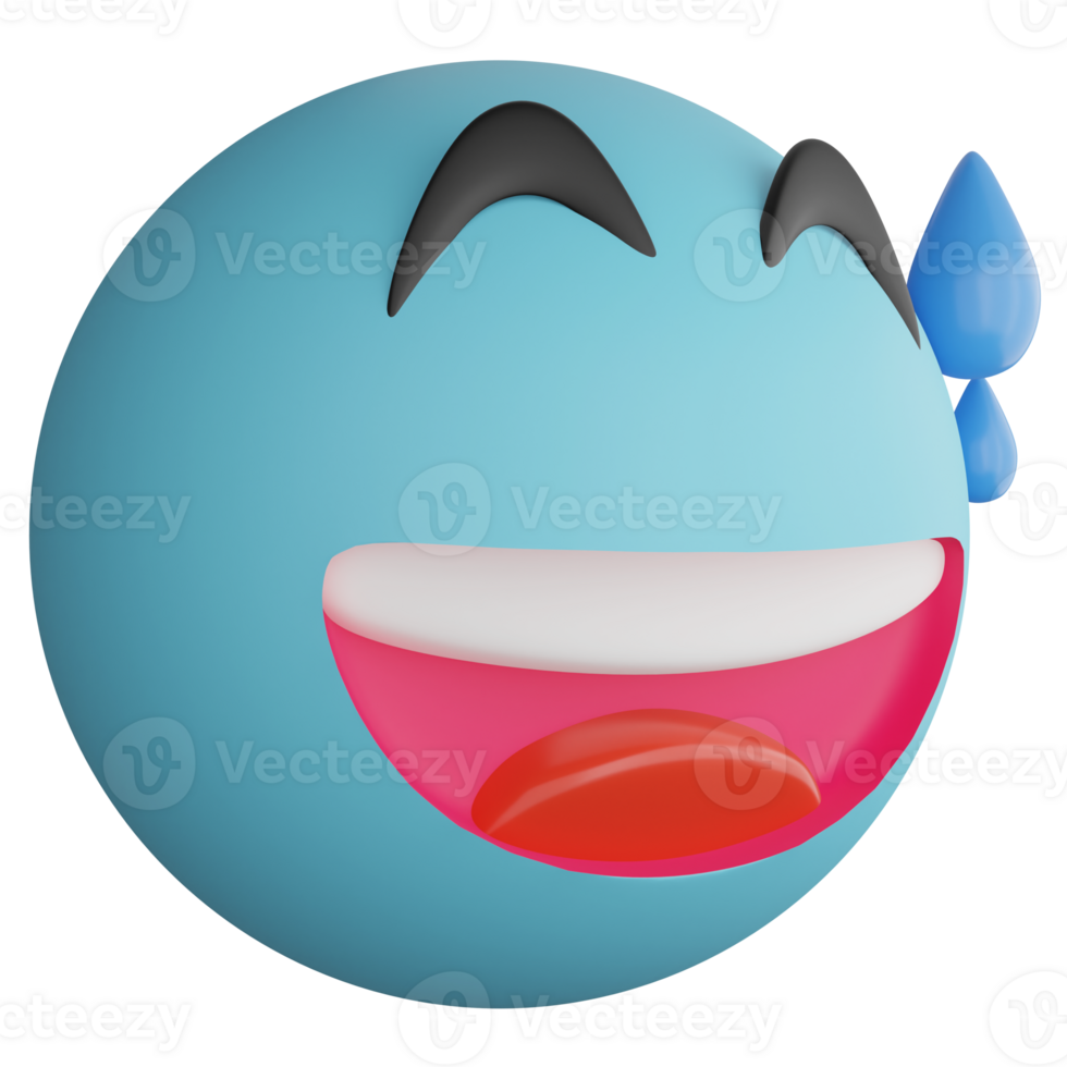Awkward emoji side view clipart flat design icon isolated on transparent background, 3D render emoji and emoticon concept png