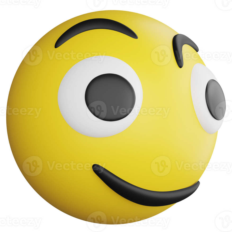 grinsend Emoji Seite Aussicht Clip Art eben Design Symbol isoliert auf transparent Hintergrund, 3d machen Emoji und Emoticon Konzept png