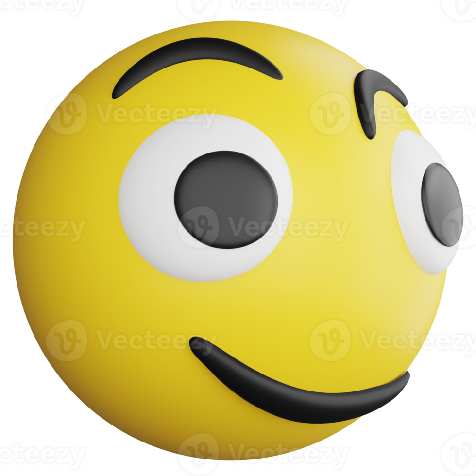 sonriendo emoji lado ver clipart plano diseño icono aislado en transparente fondo, 3d hacer emoji y emoticon concepto png