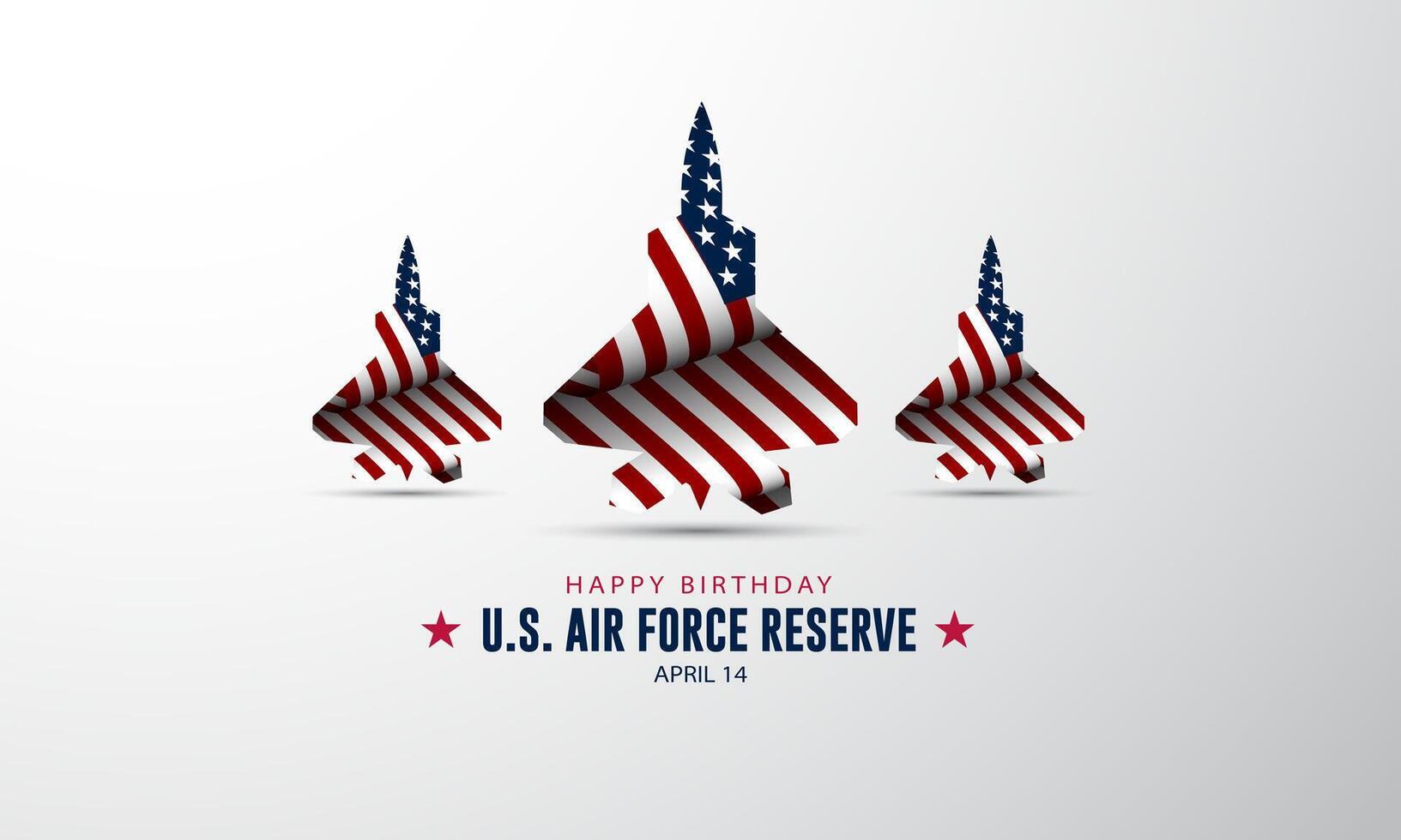 Happy birthday US Air Force Reserve April 14 Background Vector Illustration