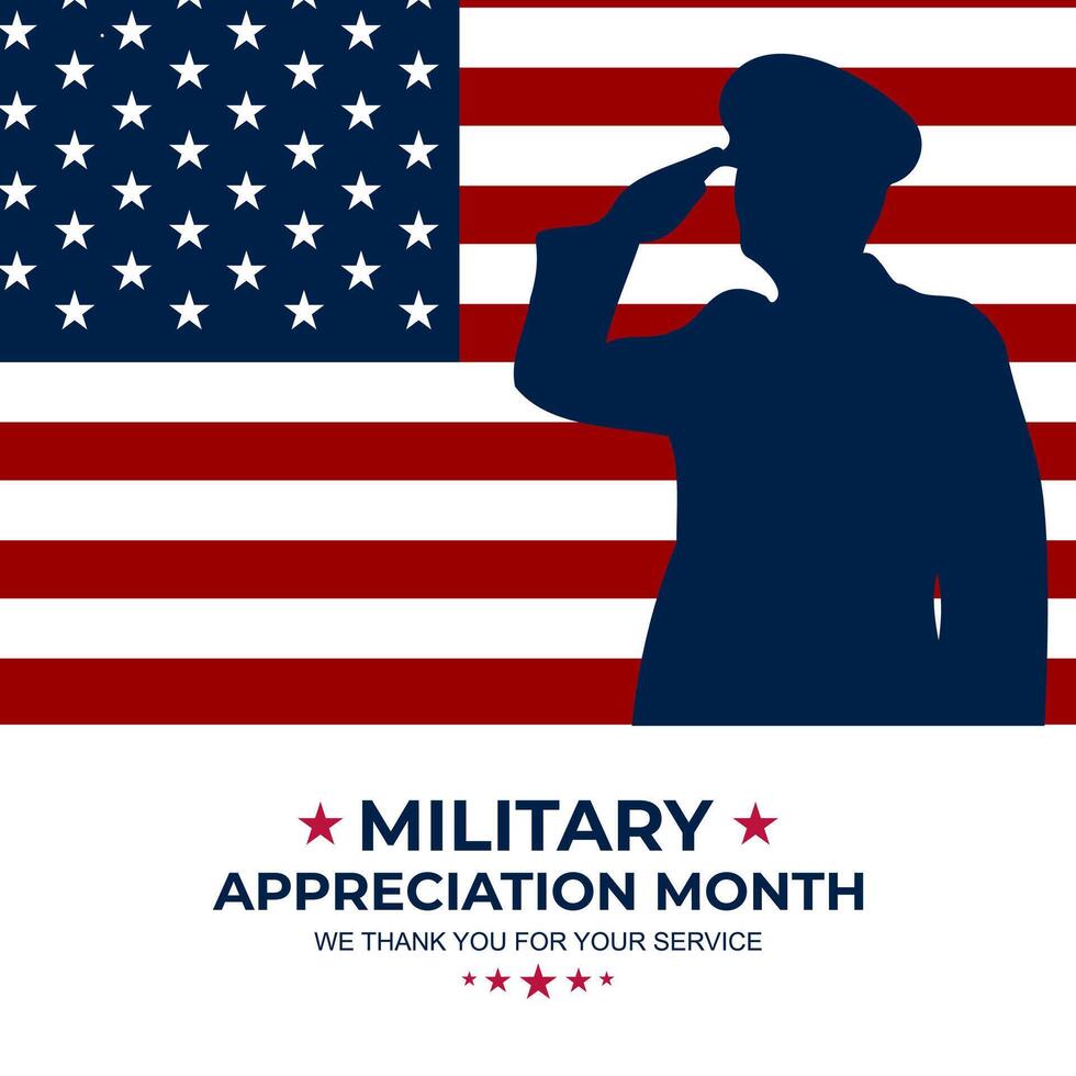 Happy national military appreciation month background vector
