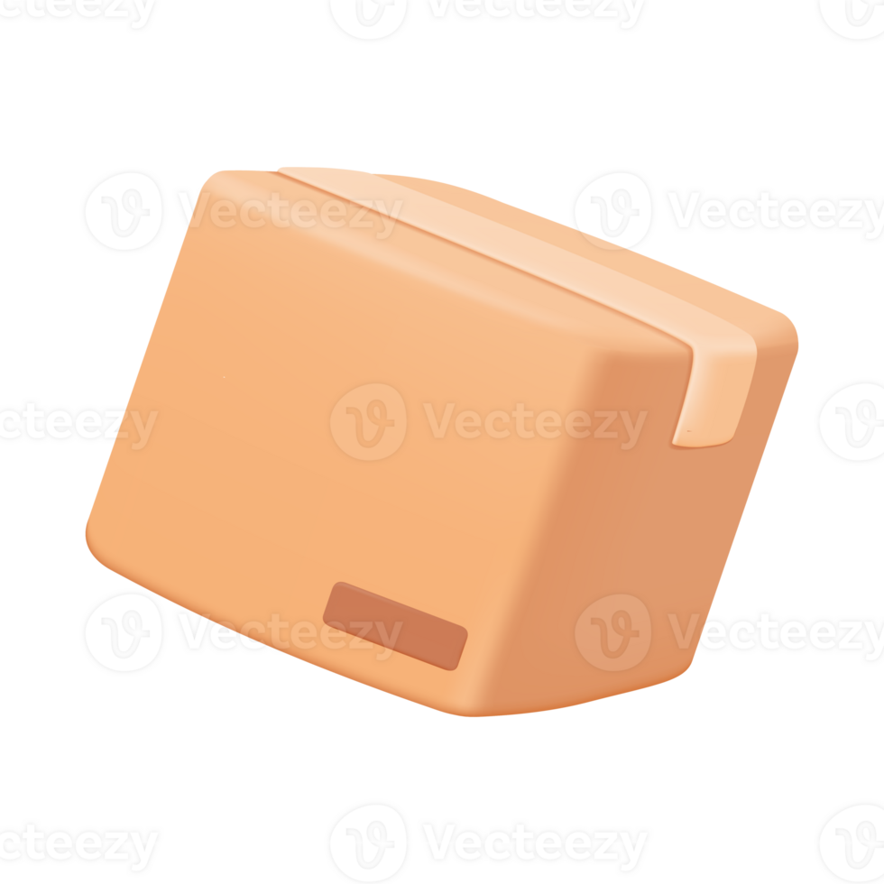 3D parcel box. Brown cardboard box. Product packaging boxes for transportation to the destination. png