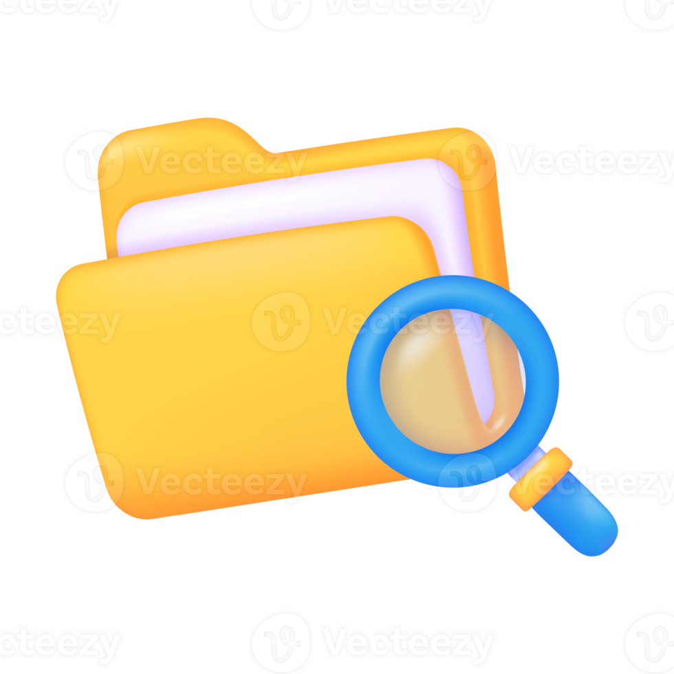 3D folder. Document file. Organizing information on the computer for easy searching. png