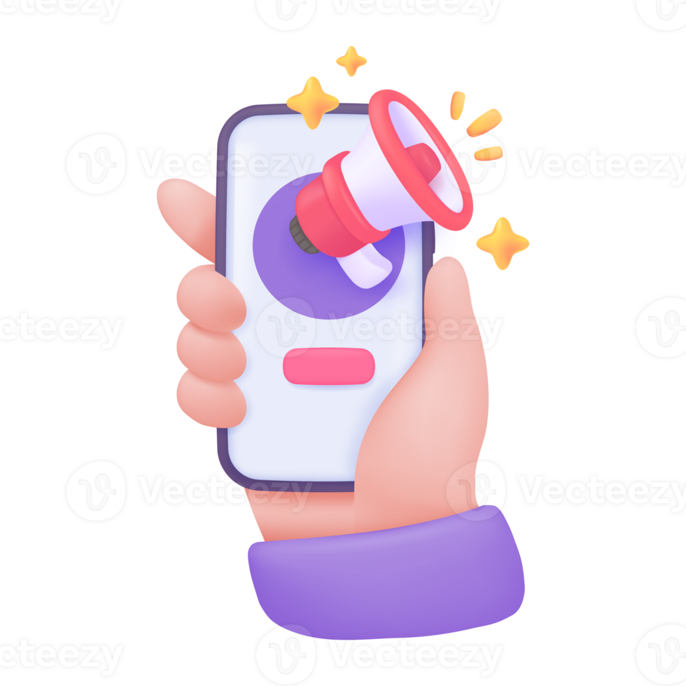 3D megaphone flying from a mobile phone with gold coins online marketing ideas Advertisements. png