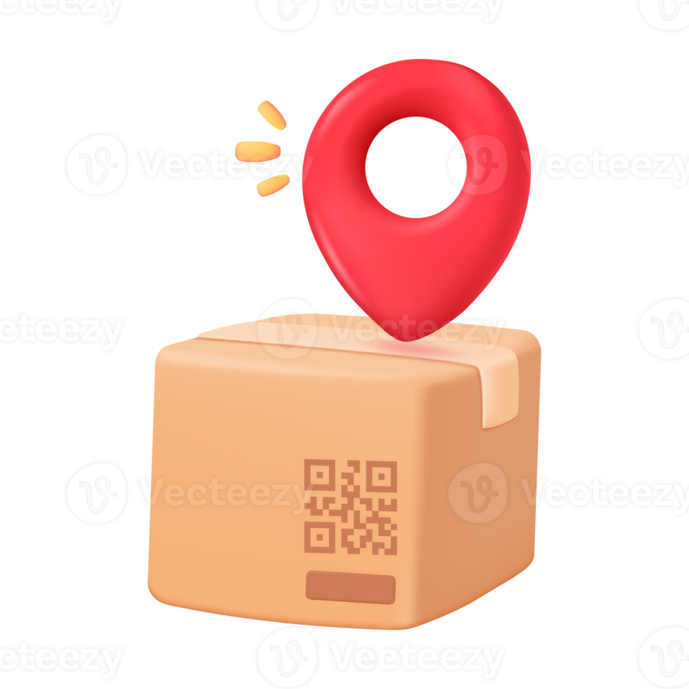 3D parcel box. Brown cardboard box. Product packaging boxes for transportation to the destination. png