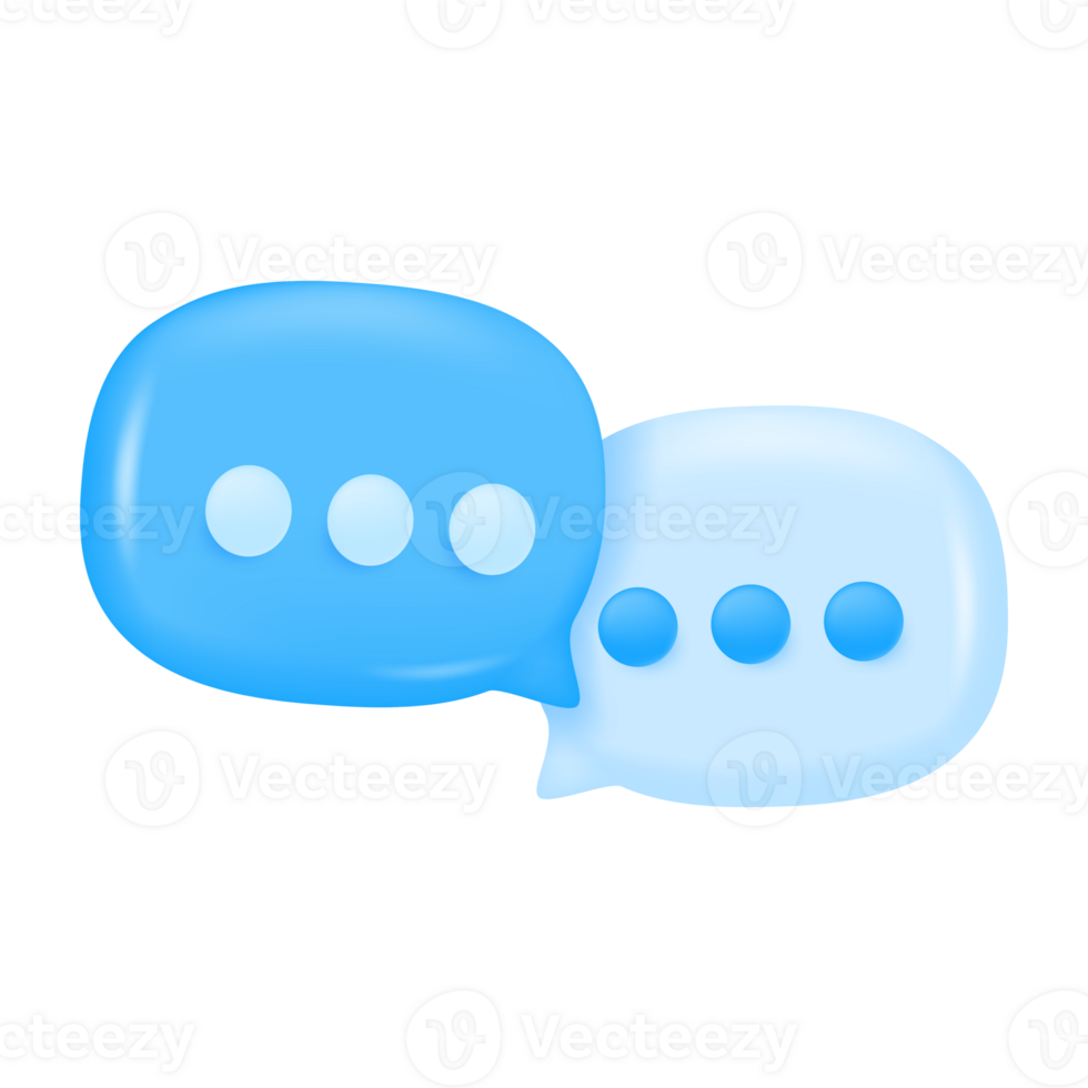 3D shiny speech bubbles. Empty square speech bubbles for conversation messages. png