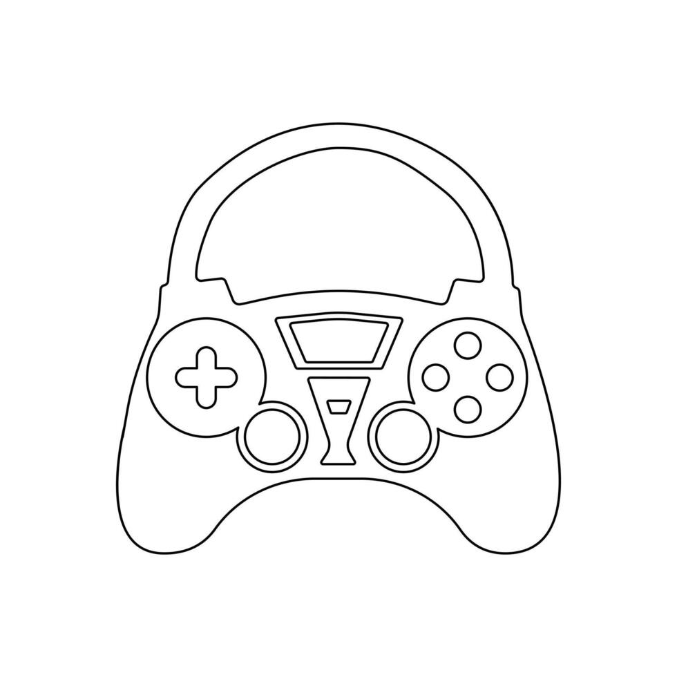 Continuous one-line drawing of the game controller and single-line art of the joystick controller outline vector illustration