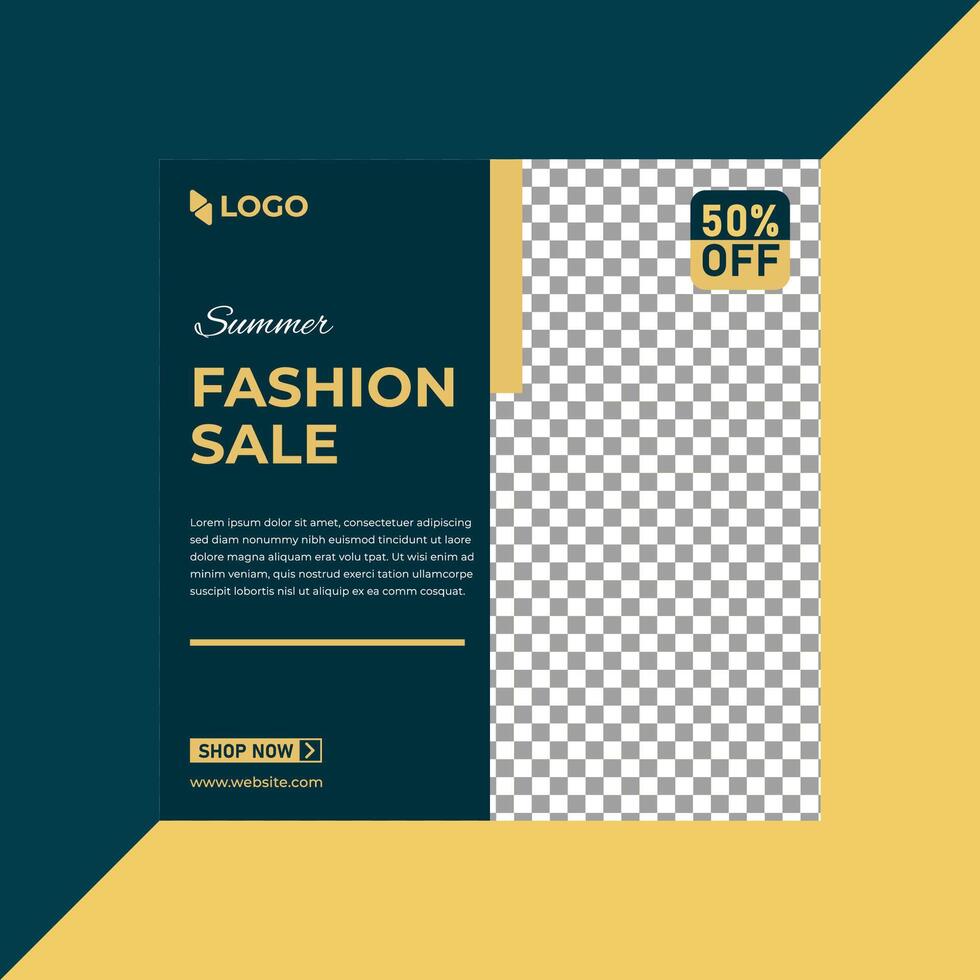 Fashion social media post template vector